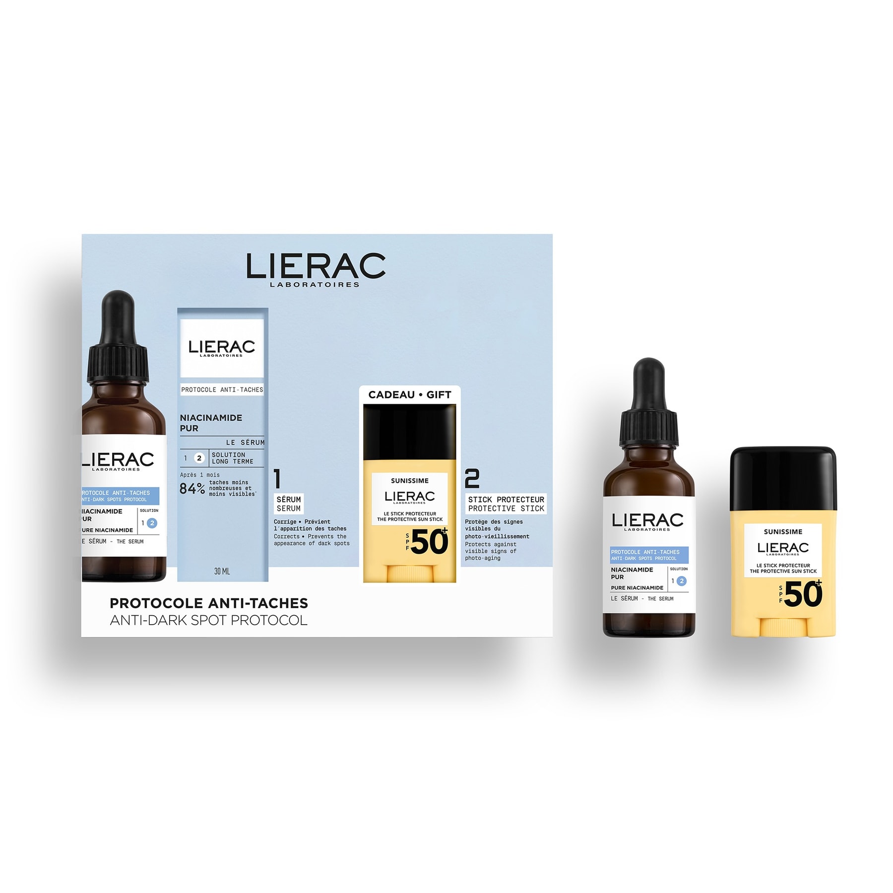 Protocole Anti-Taches Coffret Anti-Taches Sérum + Stick Solaire SPF50+ Offert